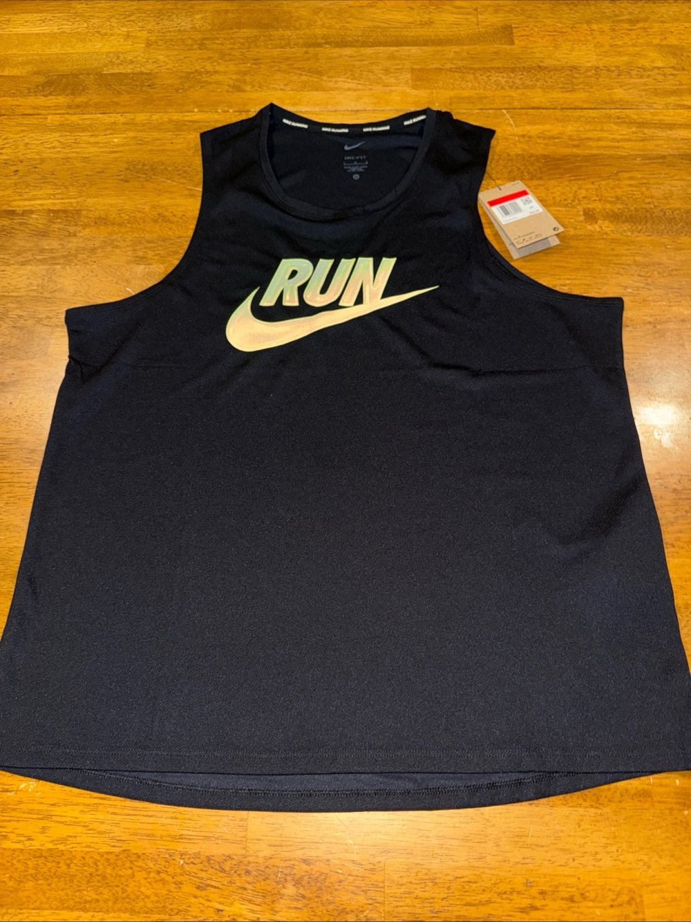NIKE Men’s DRI FIT Running Training Miler Tank Top Black Large HJ4164-010 New